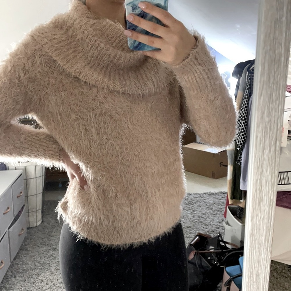 Size xsmall express fuzzy cowl neck sweater